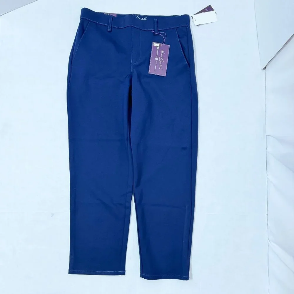 Gloria Vanderbilt NWT Sz 6 Marine Navy Pull On Crop Trouser - Picture 2 of 12